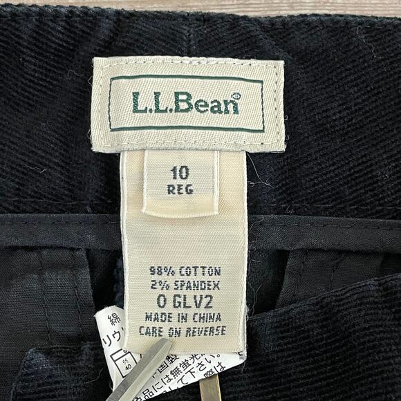 LL Bean Corduroy Pants Women's 10 Regular Black Straight Wide Leg 0GLV2 - Picture 3 of 11